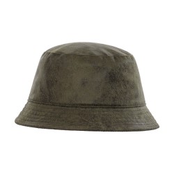 Καπέλο Bucket Unisex Faux Leather Λαδί