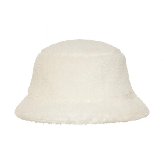 Bucket Hat Faux Sheepskin Εκρού