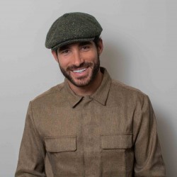 Brooklyn Newsboy Cap Λαδί Ψαροκόκκαλο Tweed