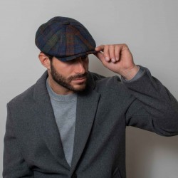 Brooklyn Newsboy Cap Faschetta Longford Tartan Μπλε