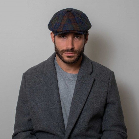 Brooklyn Newsboy Cap Faschetta Longford Tartan Blue