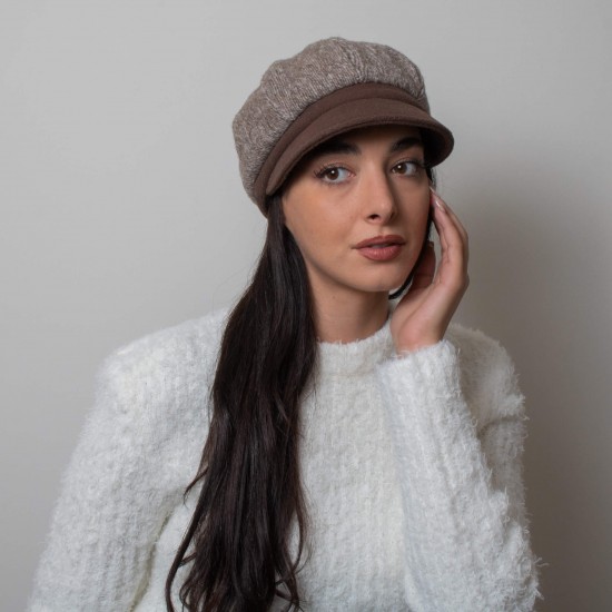 Woman's Newsboy Cap Woolen Cotton Brown