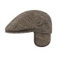 Flat Cap Ear Flap Herringbone Camel