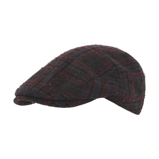 Sport Flat Cap Woven Tweed Brown/Bordeaux